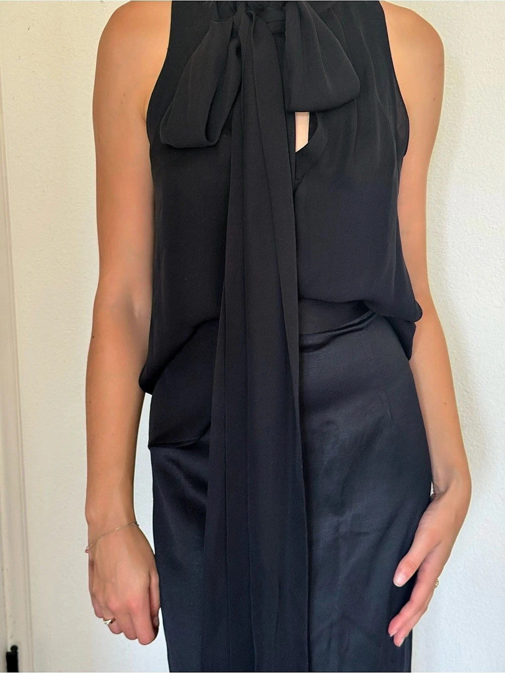 Juan Carlos Obando Black Silk maxi skirt and top